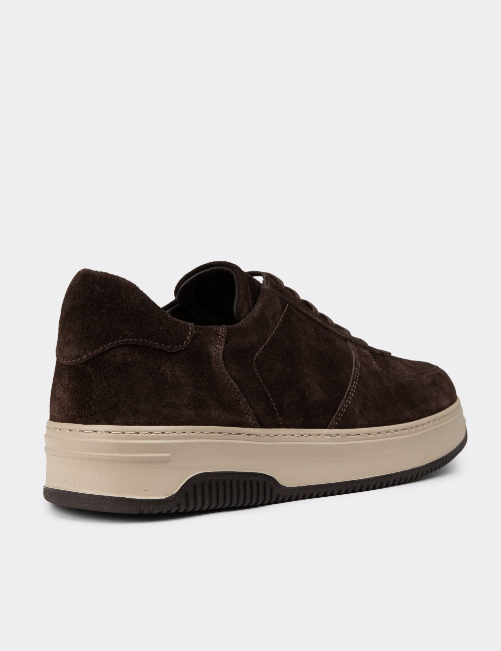 Brown Suede Leather Sneakers - 01965MKHVE04