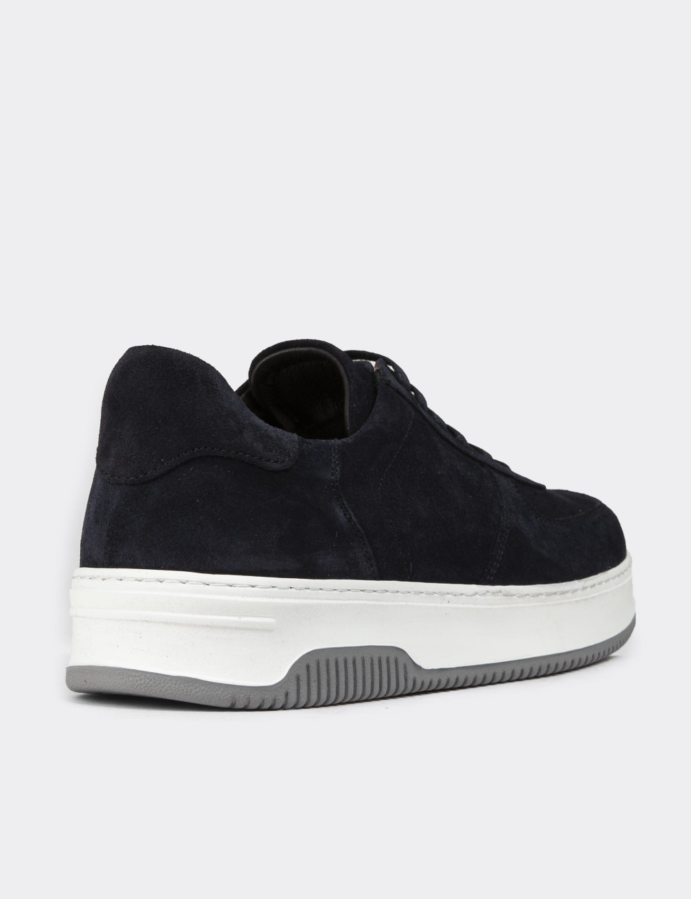 Navy Suede Leather Sneakers - 01965MLCVE03