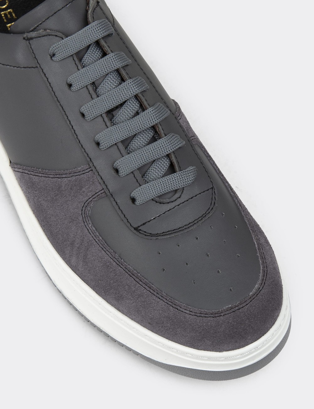 Gray Leather Sneakers - 01965MGRIE02