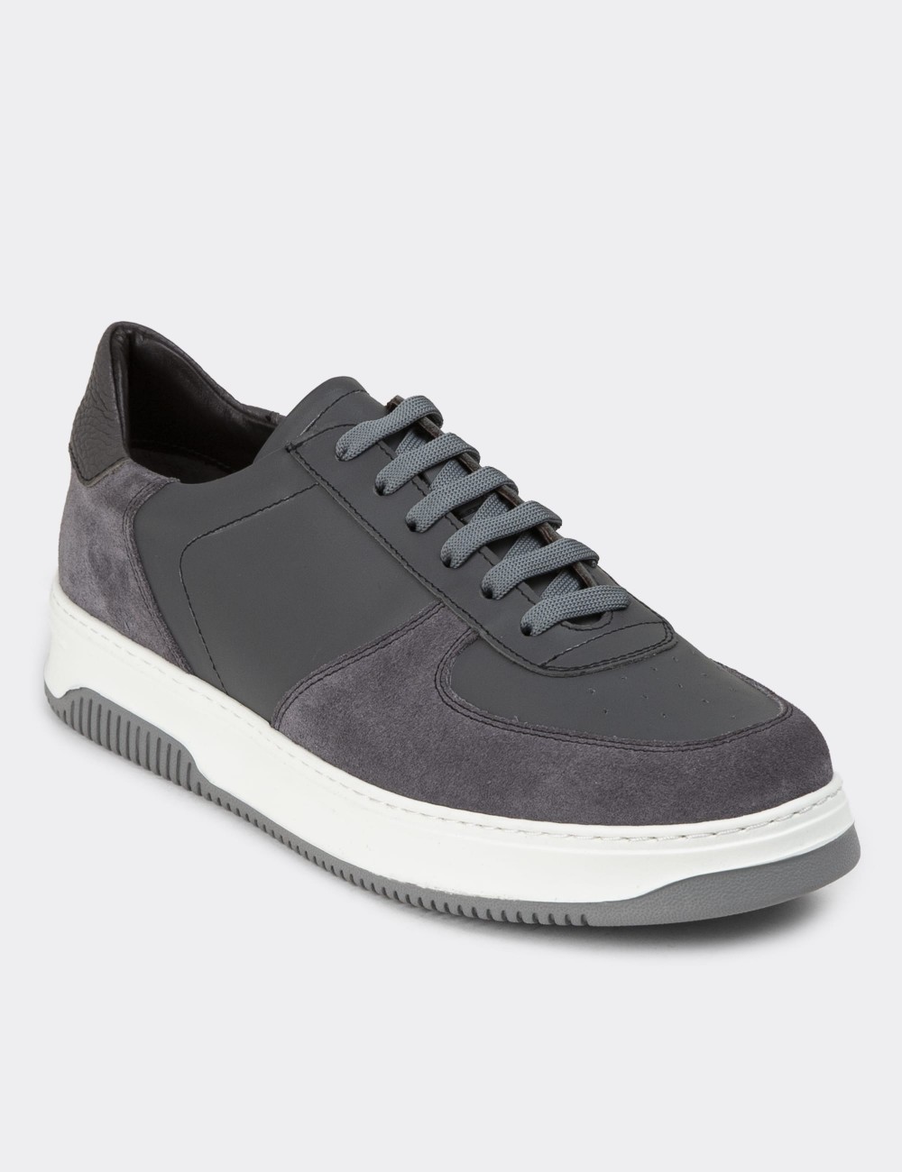 Gray Leather Sneakers - 01965MGRIE02