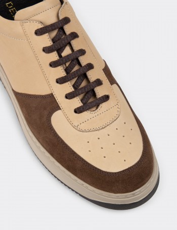 Sandstone Leather Sneakers