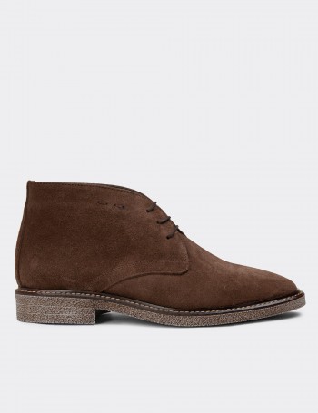 Brown Suede Leather Desert Boots - 01967ZKHVC02