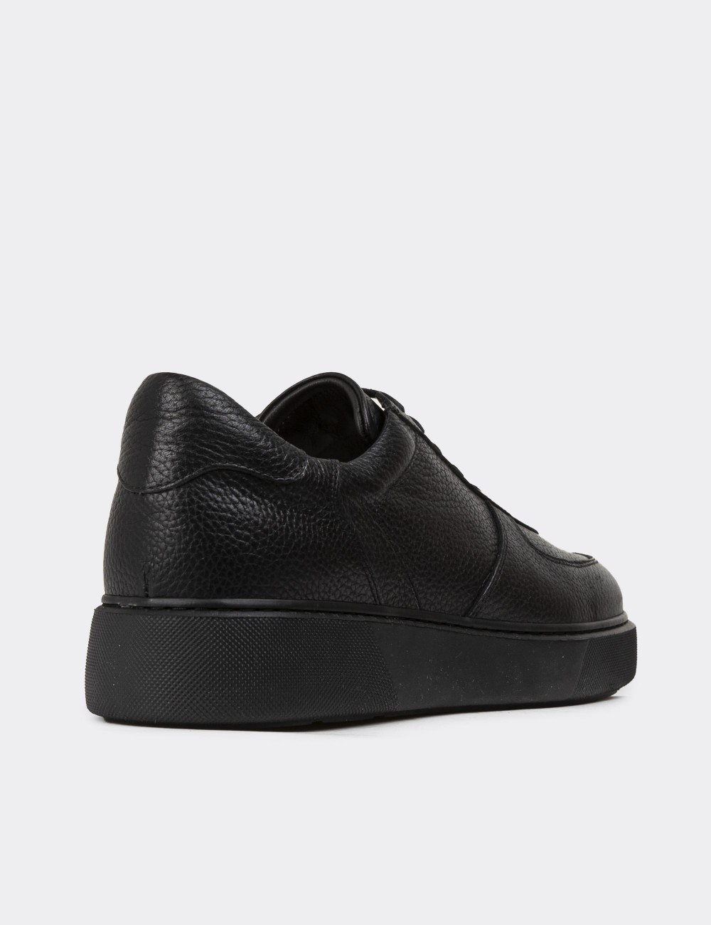 Black Leather Sneakers - 01965MSYHE04