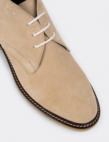 Beige Suede Leather Desert Boots