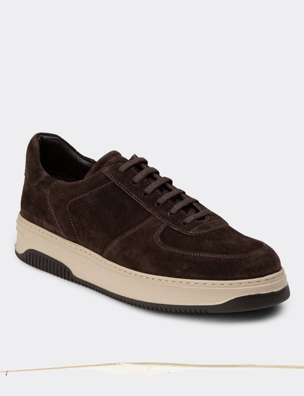 Brown Suede Leather Sneakers - 01965MKHVE04