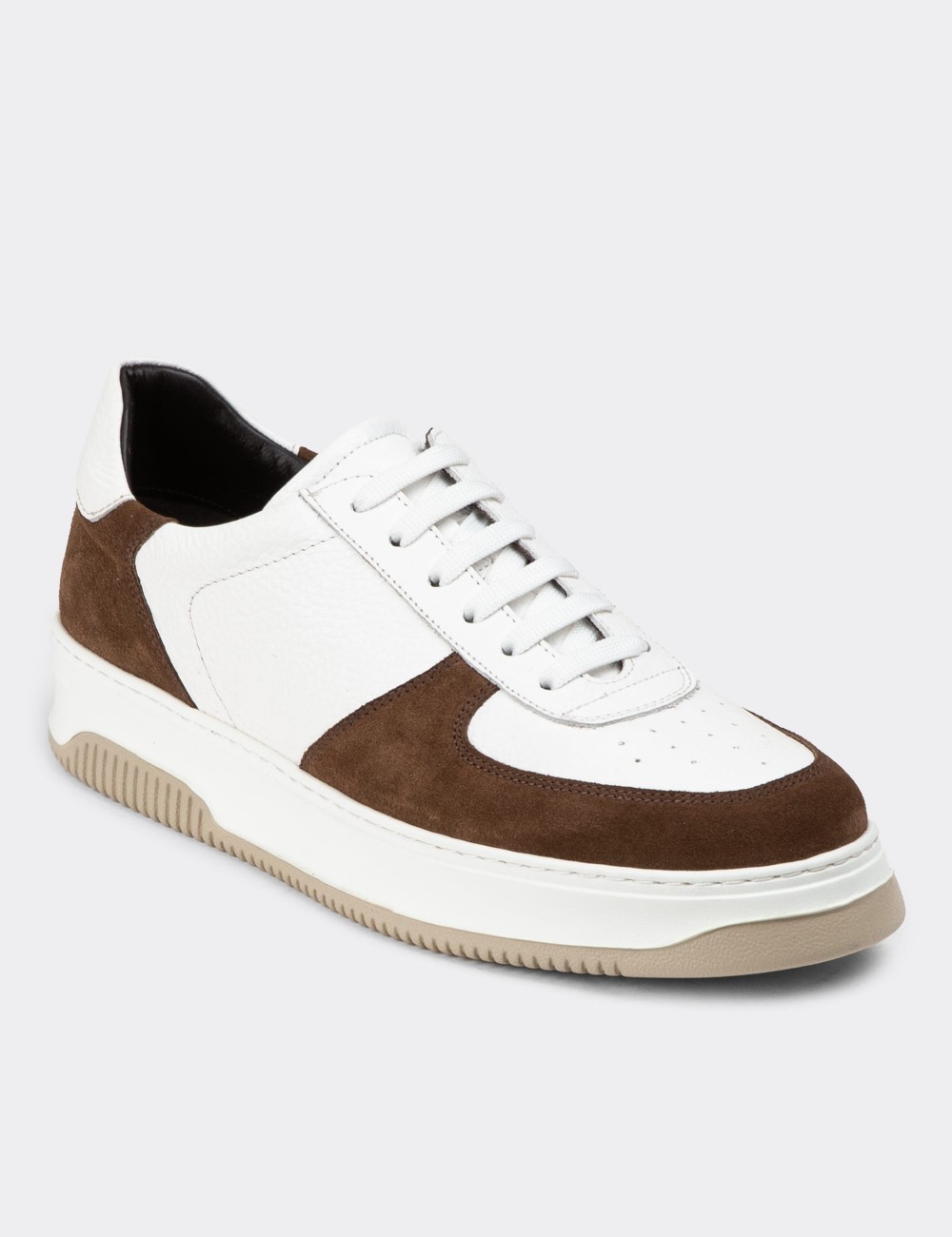 Brown Leather Sneakers - 01965MKHVE02