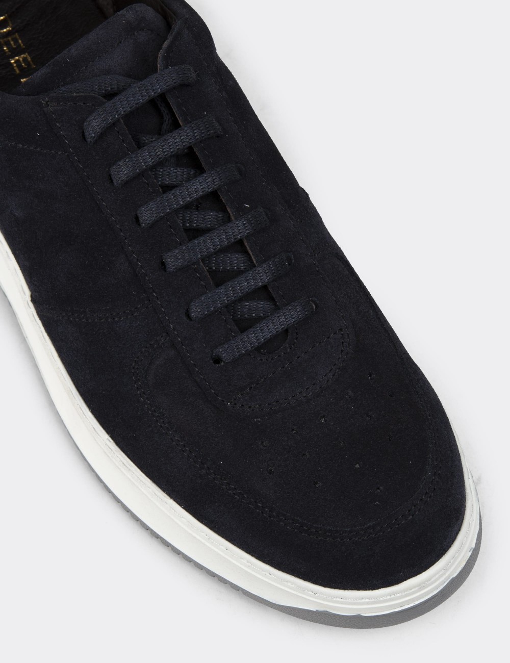 Navy Suede Leather Sneakers - 01965MLCVE03