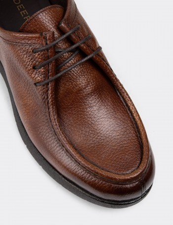 Brown Leather Lace-up Shoes - 01971MKHVC01