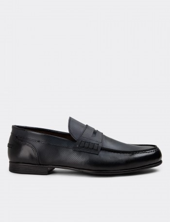 Anthracite Leather Loafers - 01978MANTC01