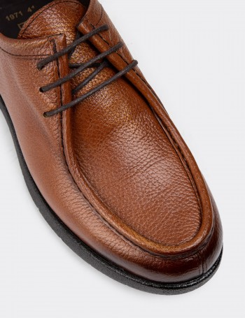 Tan Leather Lace-up Shoes - 01971MTBAC01