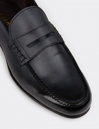 Anthracite Leather Loafers - 01978MANTC01