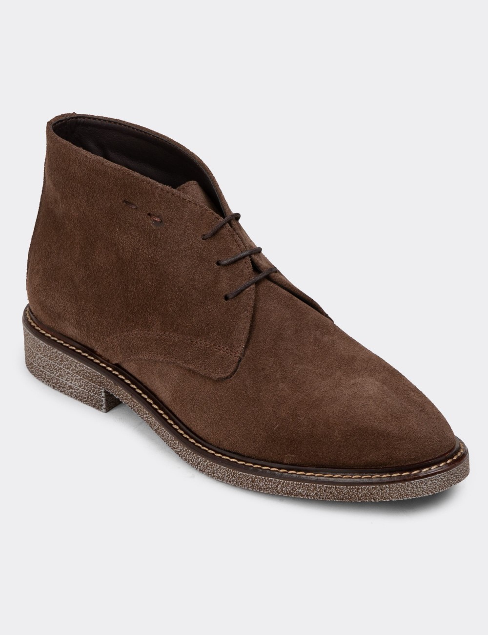 Brown Suede Leather Desert Boots - 01967ZKHVC02