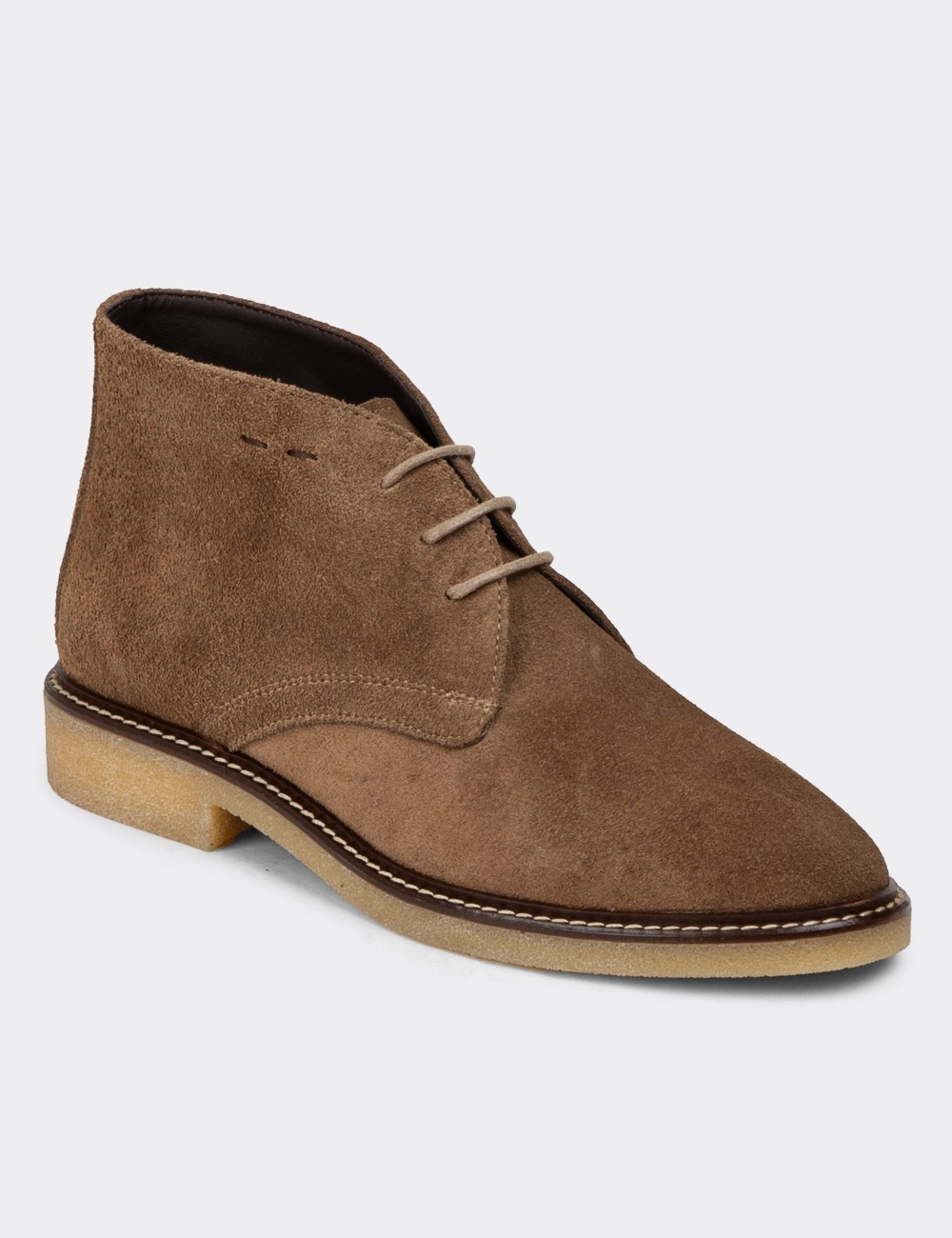 Sandstone Suede Leather Desert Boots - 01967ZVZNC02