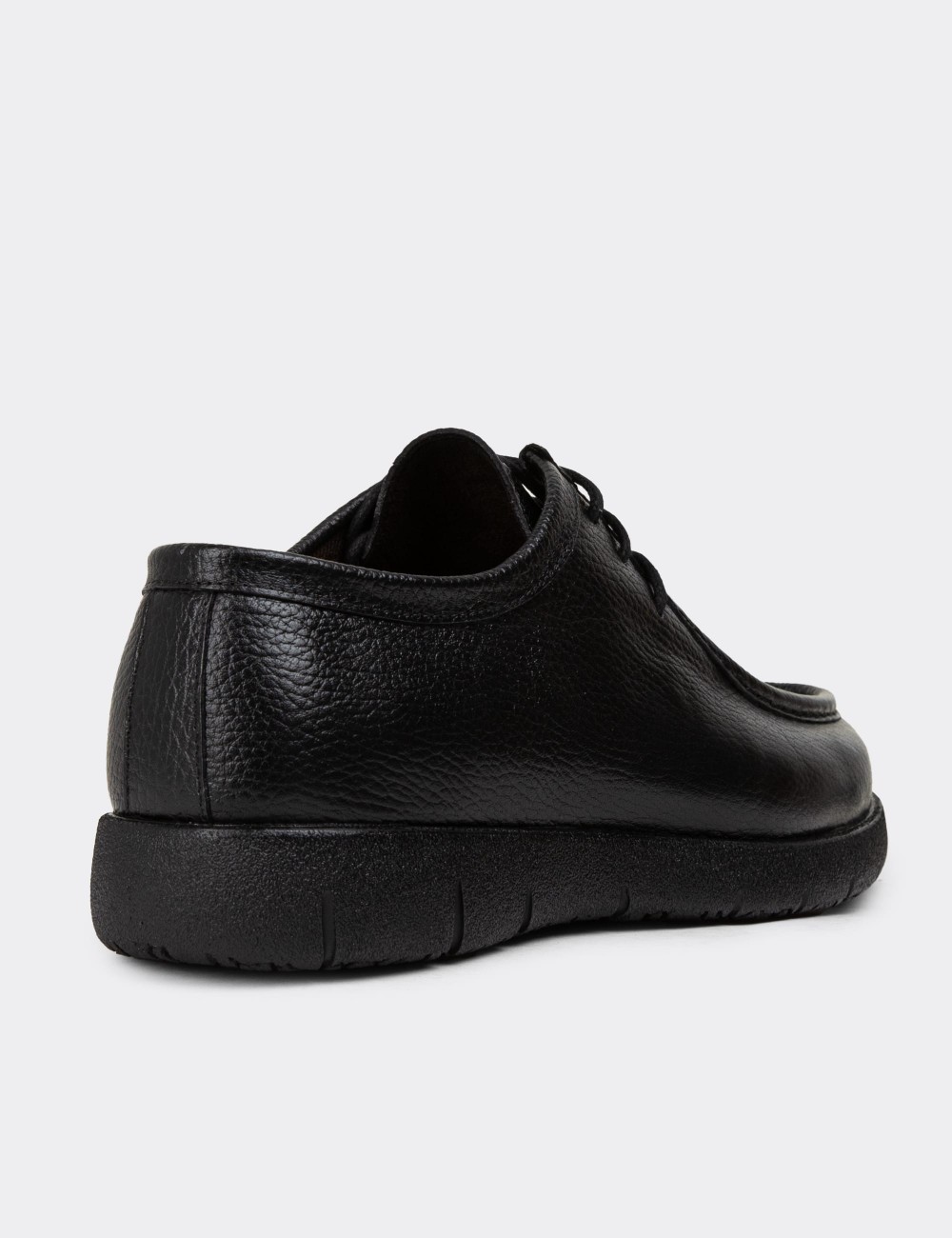 Black Leather Lace-up Shoes - 01971MSYHC01