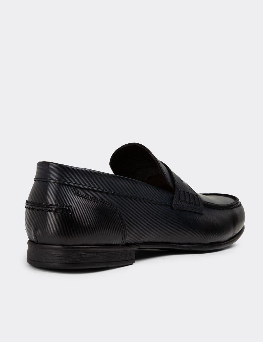 Anthracite Leather Loafers - 01978MANTC01
