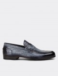 Gray Leather Loafers