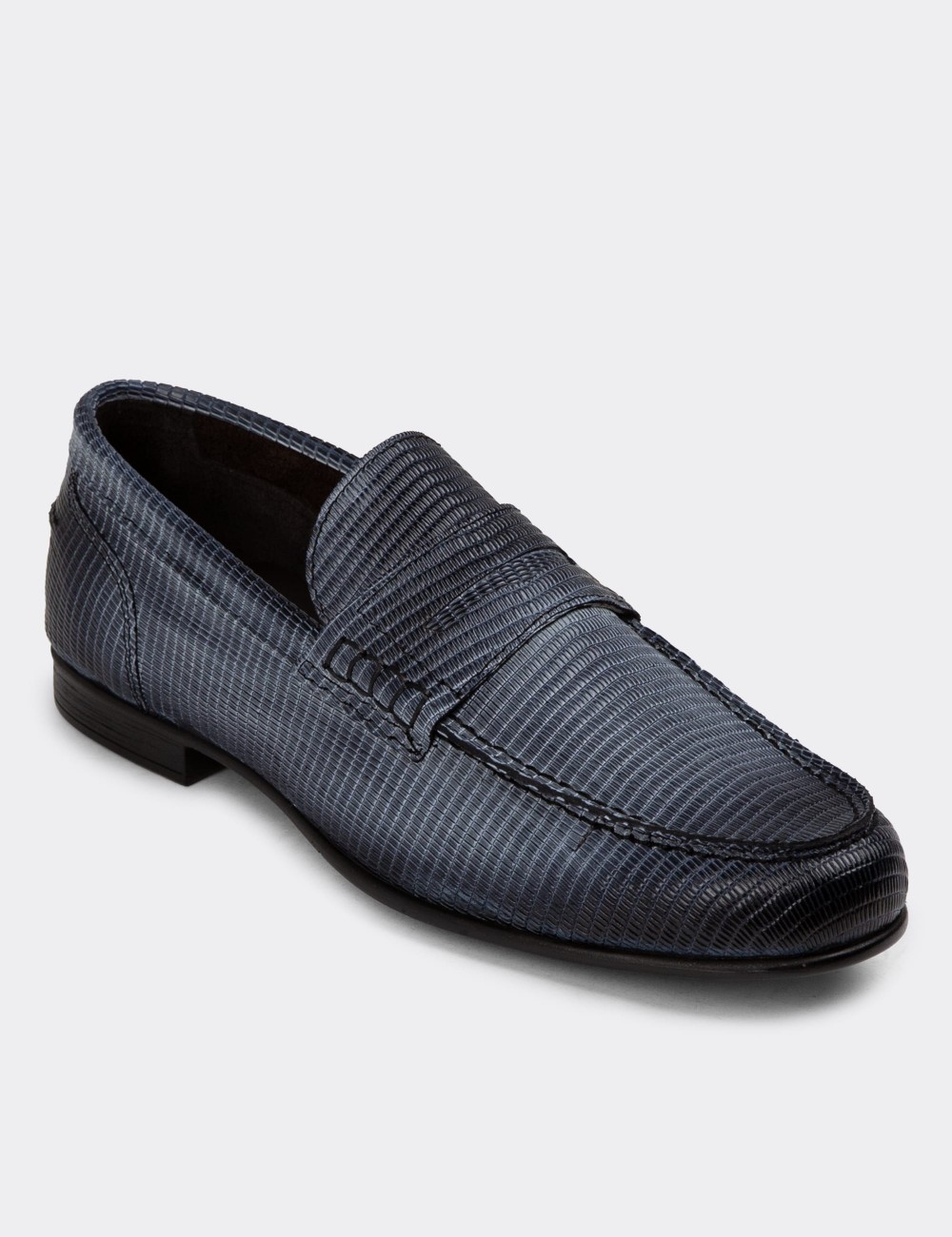 Gray Leather Loafers - 01978MGRIC01