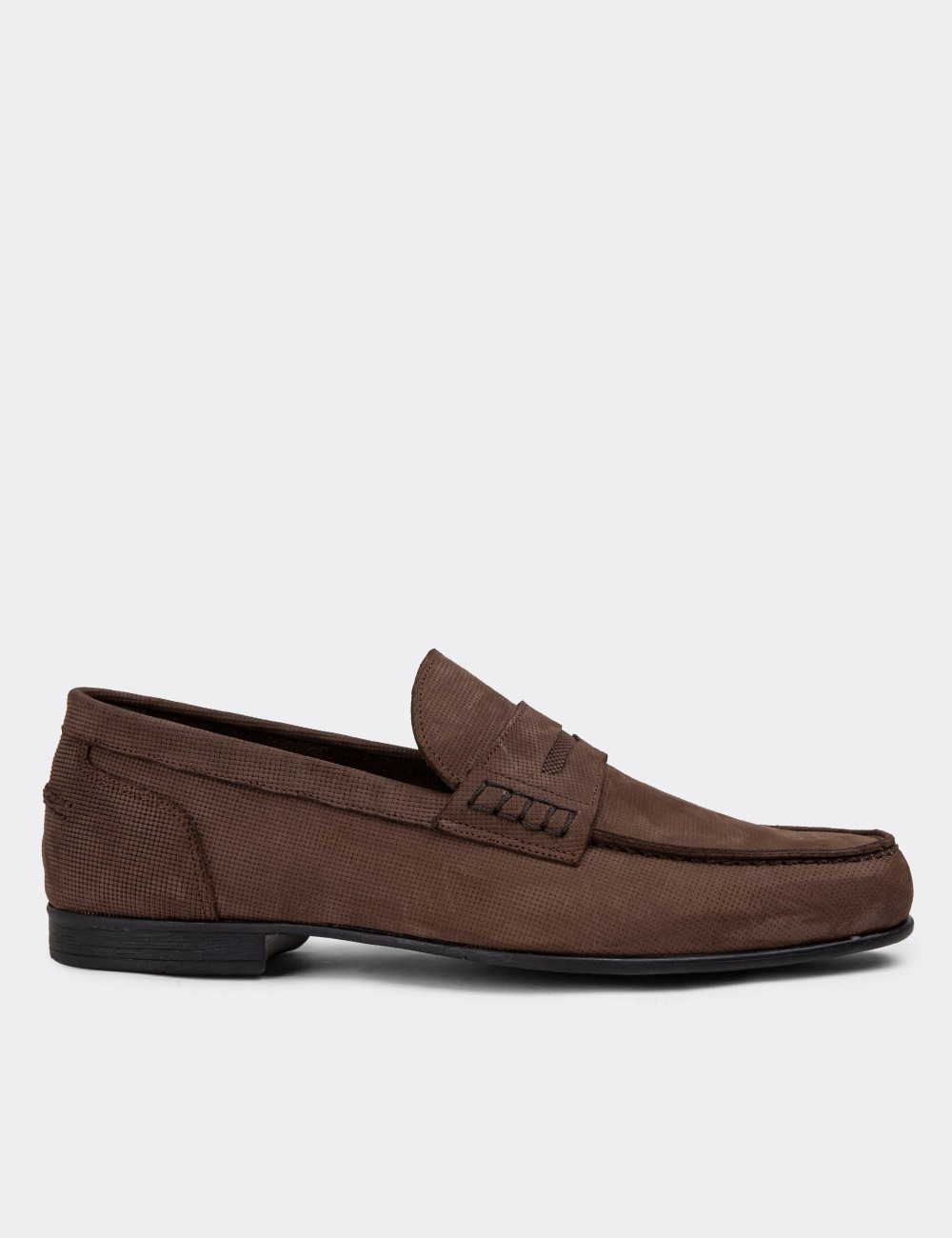 Brown Nubuck Calfskin Loafers - 01978MKHVC05
