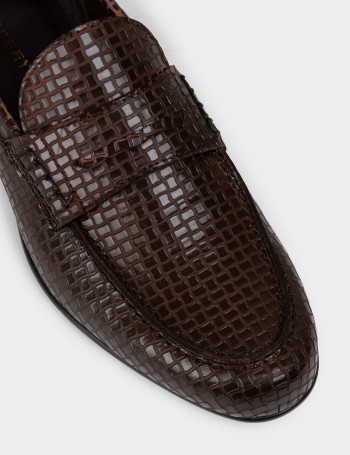 Brown Leather Loafers - 01978MKHVC08