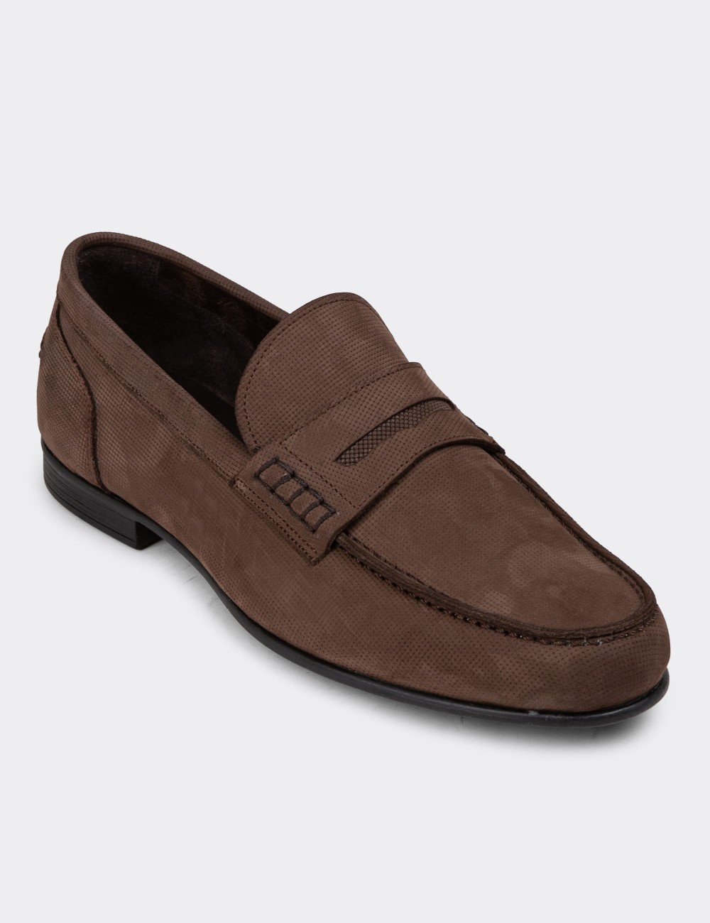 Brown Nubuck Calfskin Loafers - 01978MKHVC05