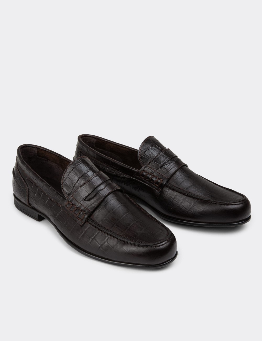 Brown Leather Loafers - 01978MKHVC13