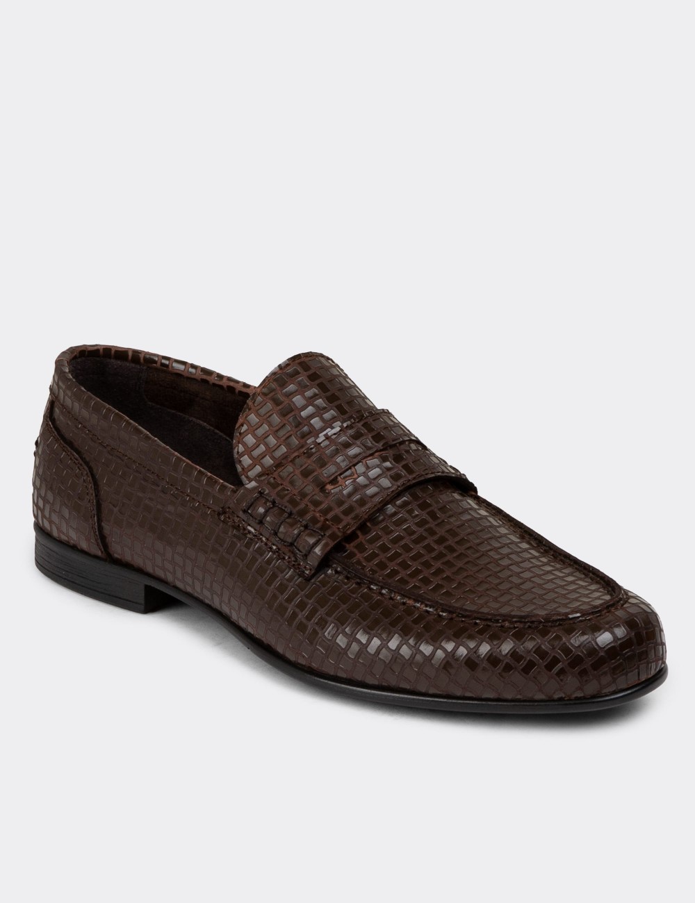 Brown Leather Loafers - 01978MKHVC08