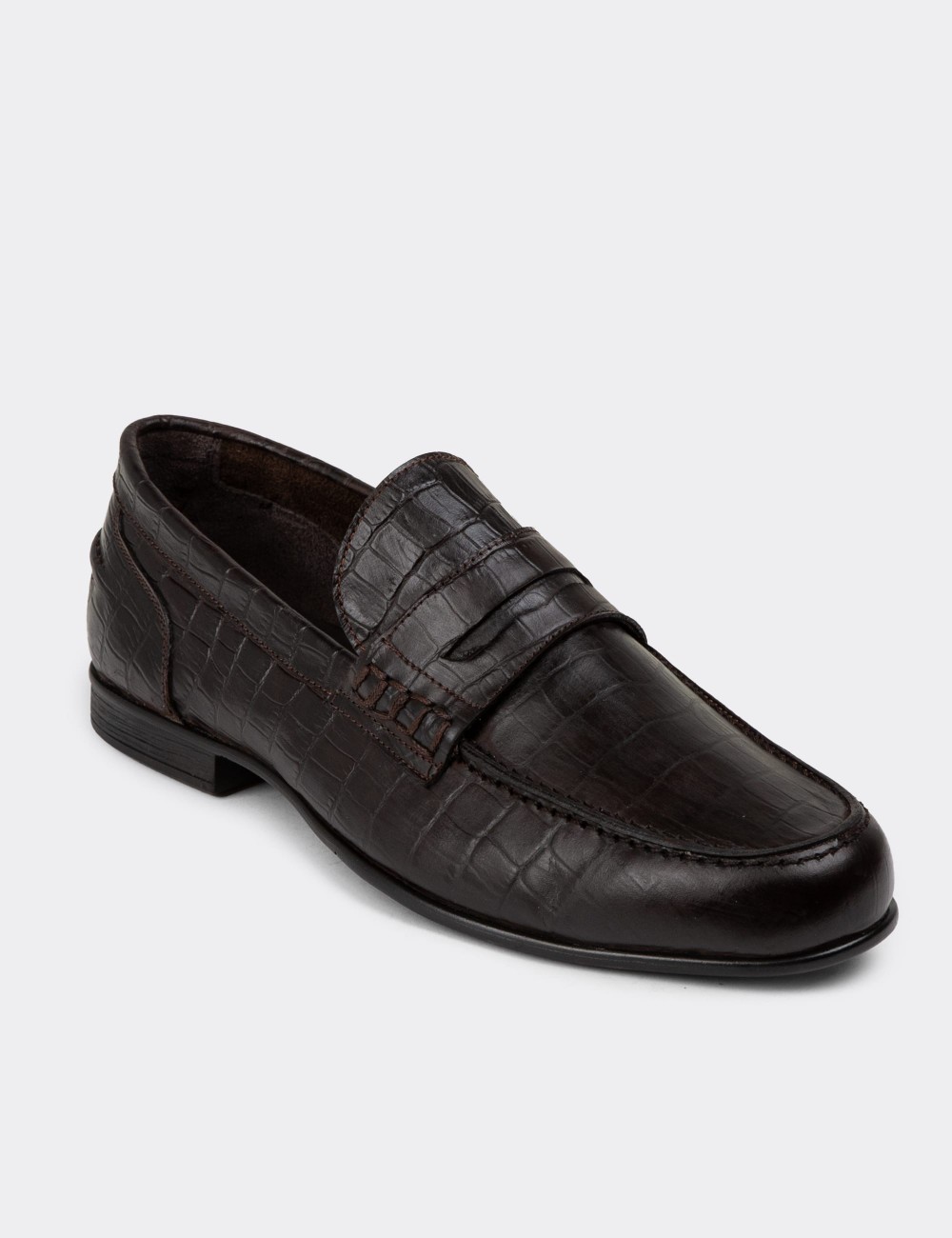 Brown Leather Loafers - 01978MKHVC13