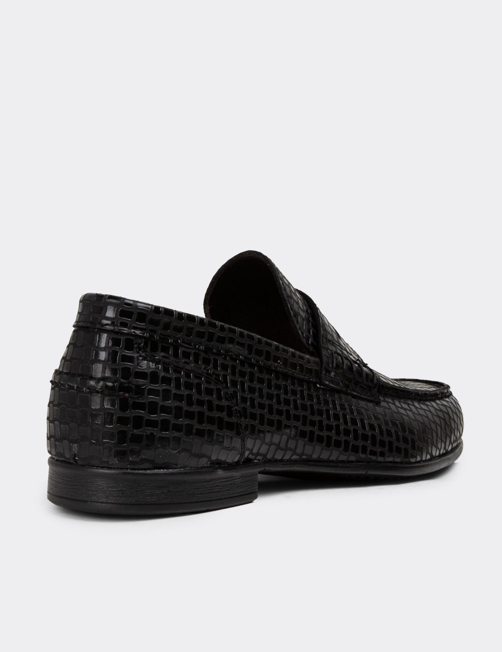Black Leather Loafers - 01978MSYHC07