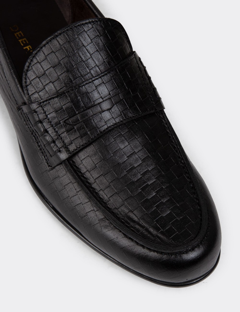 Black Leather Loafers - 01978MSYHC08