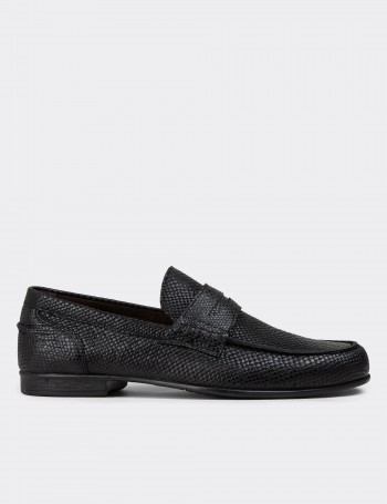 Black Leather Loafers - 01978MSYHC10