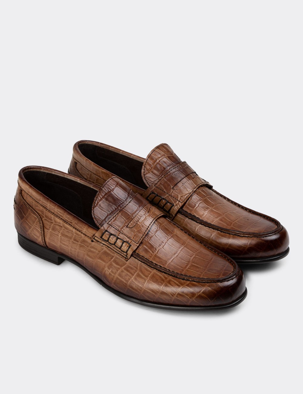 Tan Leather Loafers - 01978MTBAC02