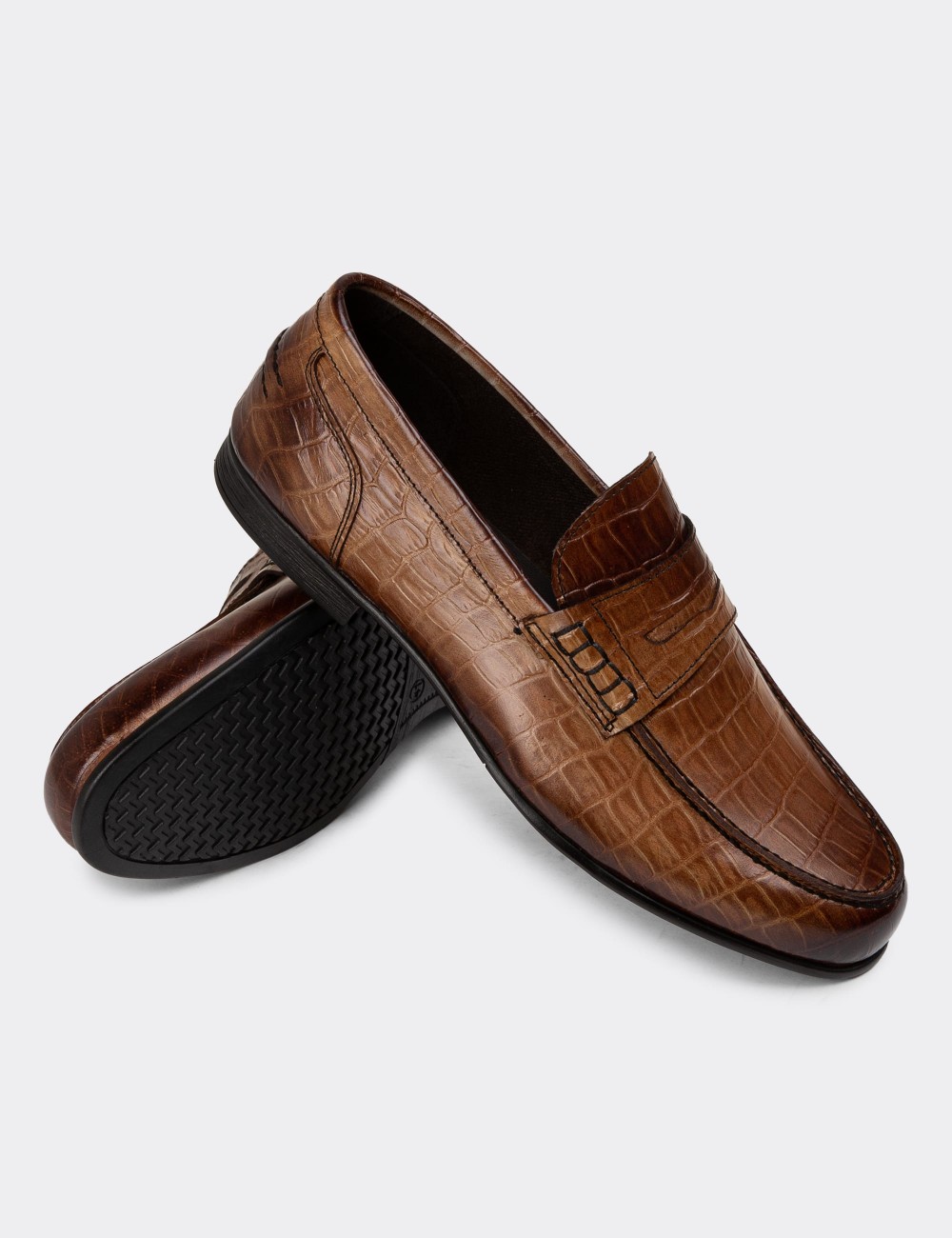 Tan Leather Loafers - 01978MTBAC02