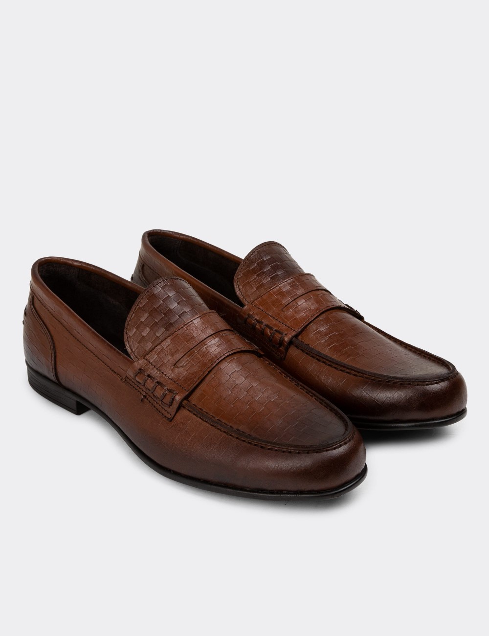 Tan Leather Loafers - 01978MTBAC03