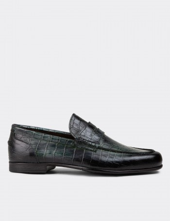 Green Leather Loafers - 01978MYSLC06