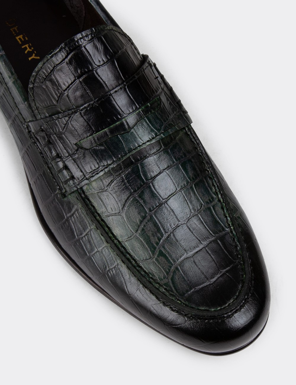 Green Leather Loafers - 01978MYSLC06