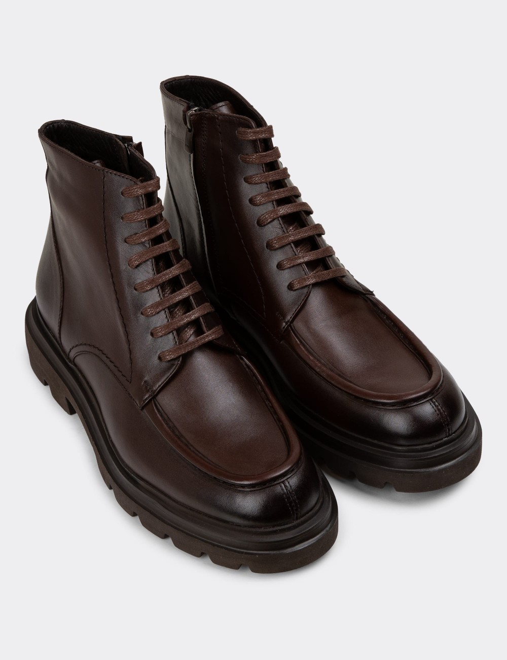 Brown Leather Boots - 01979MKHVE01