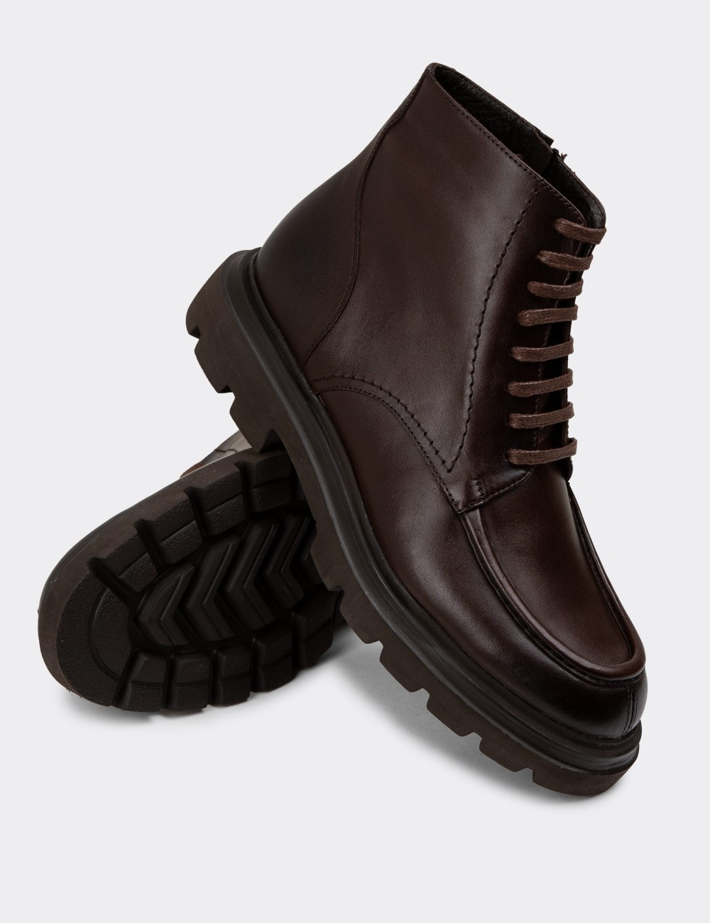 Brown Leather Boots - 01979MKHVE01