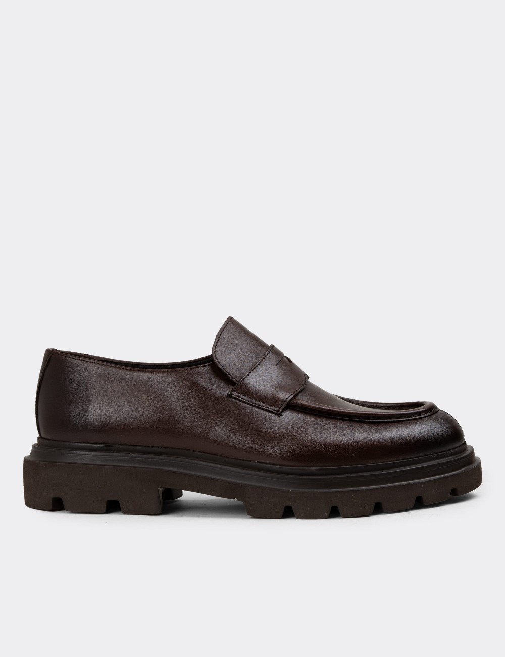 Brown Leather Loafers - 01980MKHVE01