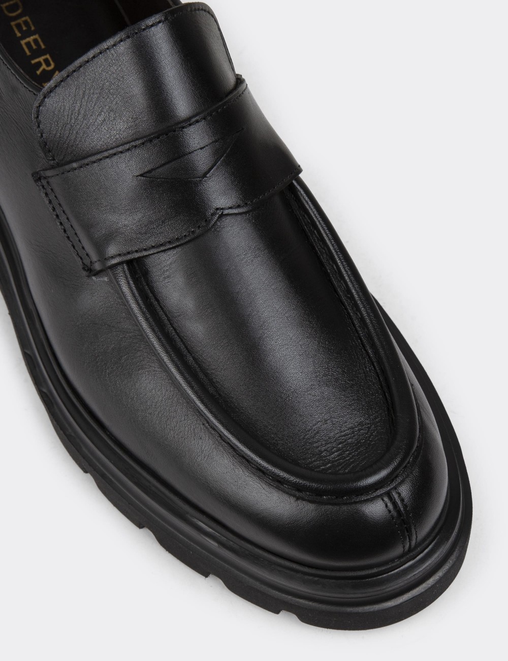 Black Leather Loafers - 01980MSYHE01