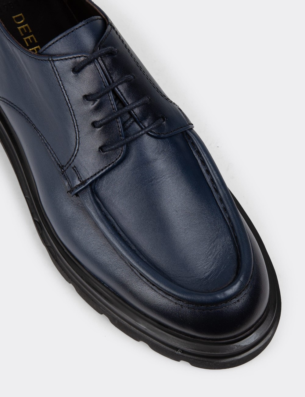 Navy Leather Lace-up Shoes - 01981MLCVE01