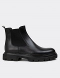 Black Leather Chelsea Boots