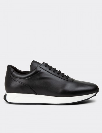 Black Leather Sneakers - 01983MSYHE03