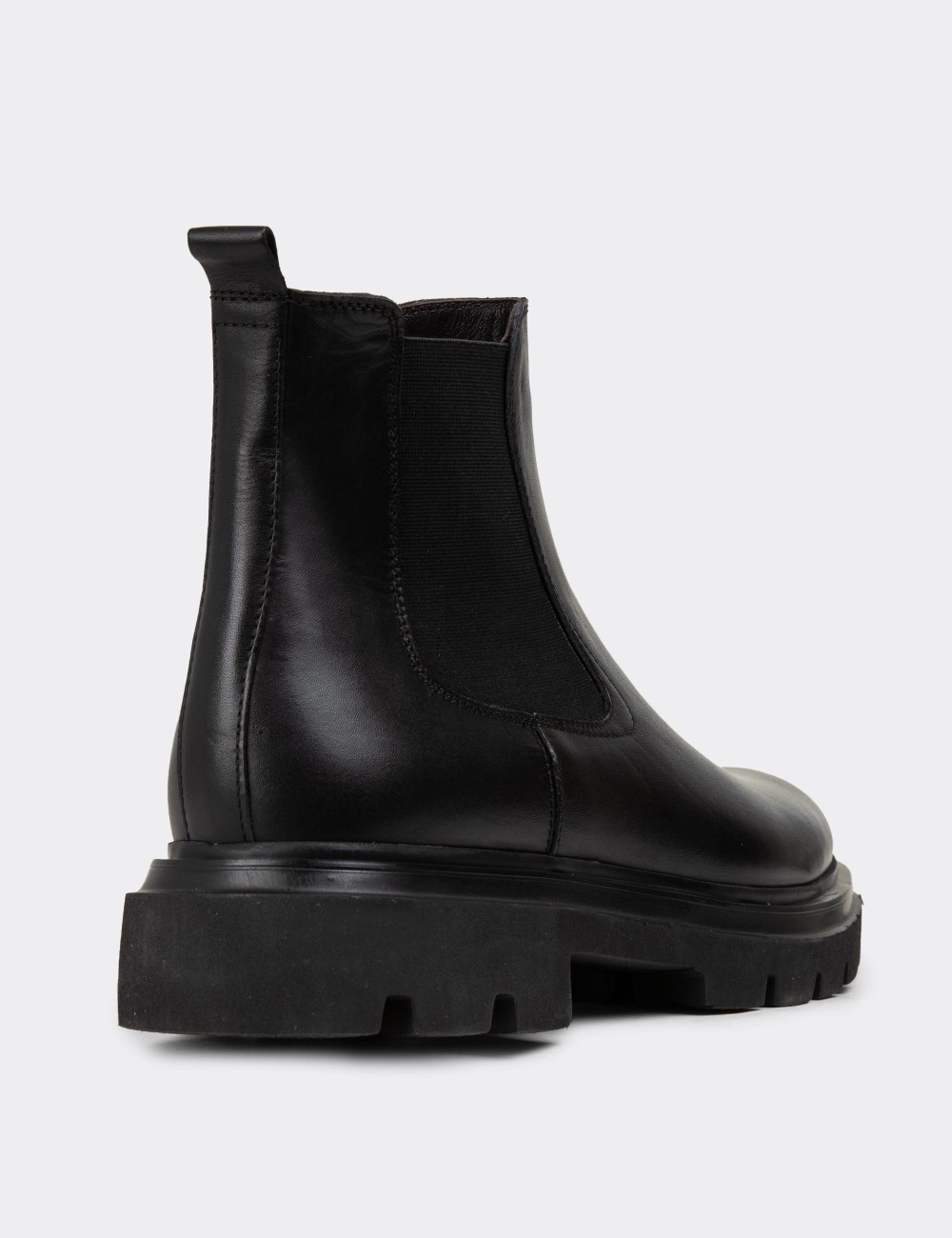 Black Leather Chelsea Boots - 01982MSYHE01