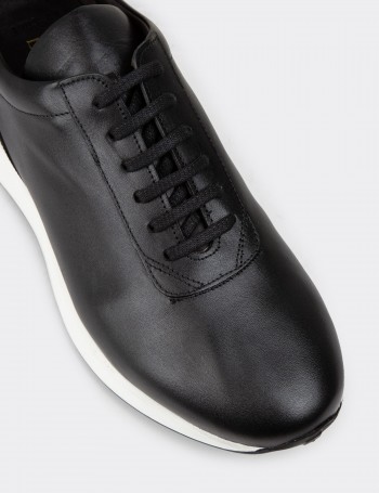 Black Leather Sneakers - 01983MSYHE03