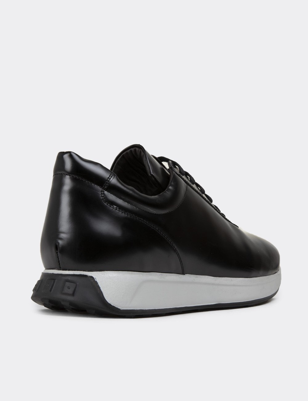 Black Leather Sneakers - 01983MSYHE01