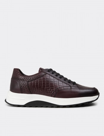 Burgundy Leather Sneakers - 01984MBRDE01