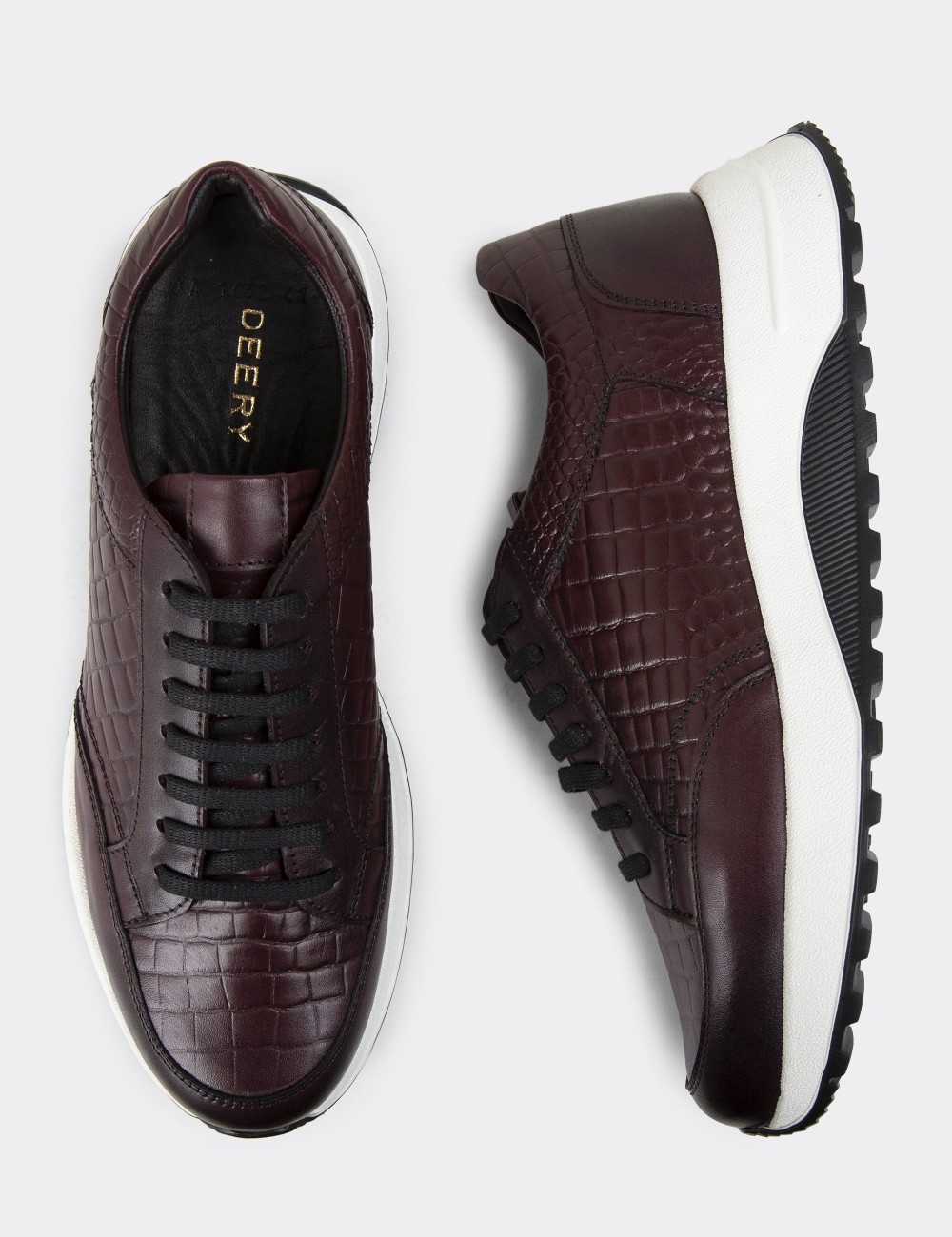Burgundy Leather Sneakers - 01984MBRDE01