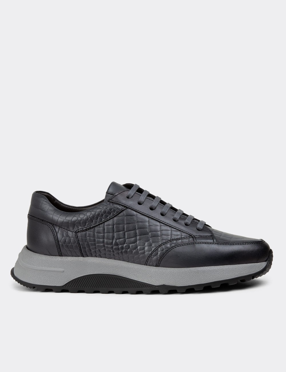 Gray Leather Sneakers - 01984MGRIE01