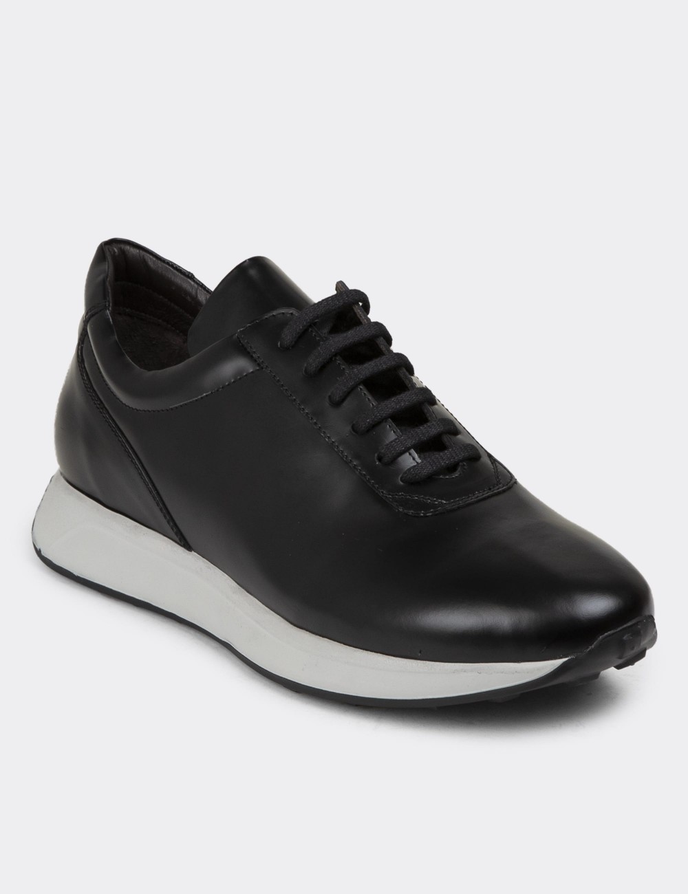 Black Leather Sneakers - 01983MSYHE01