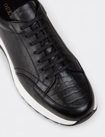 Black Leather Sneakers - 01984MSYHE01